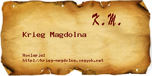 Krieg Magdolna névjegykártya